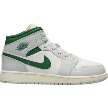 Air Jordan 1 Mid White Pure Platinum Pine Green (GS)