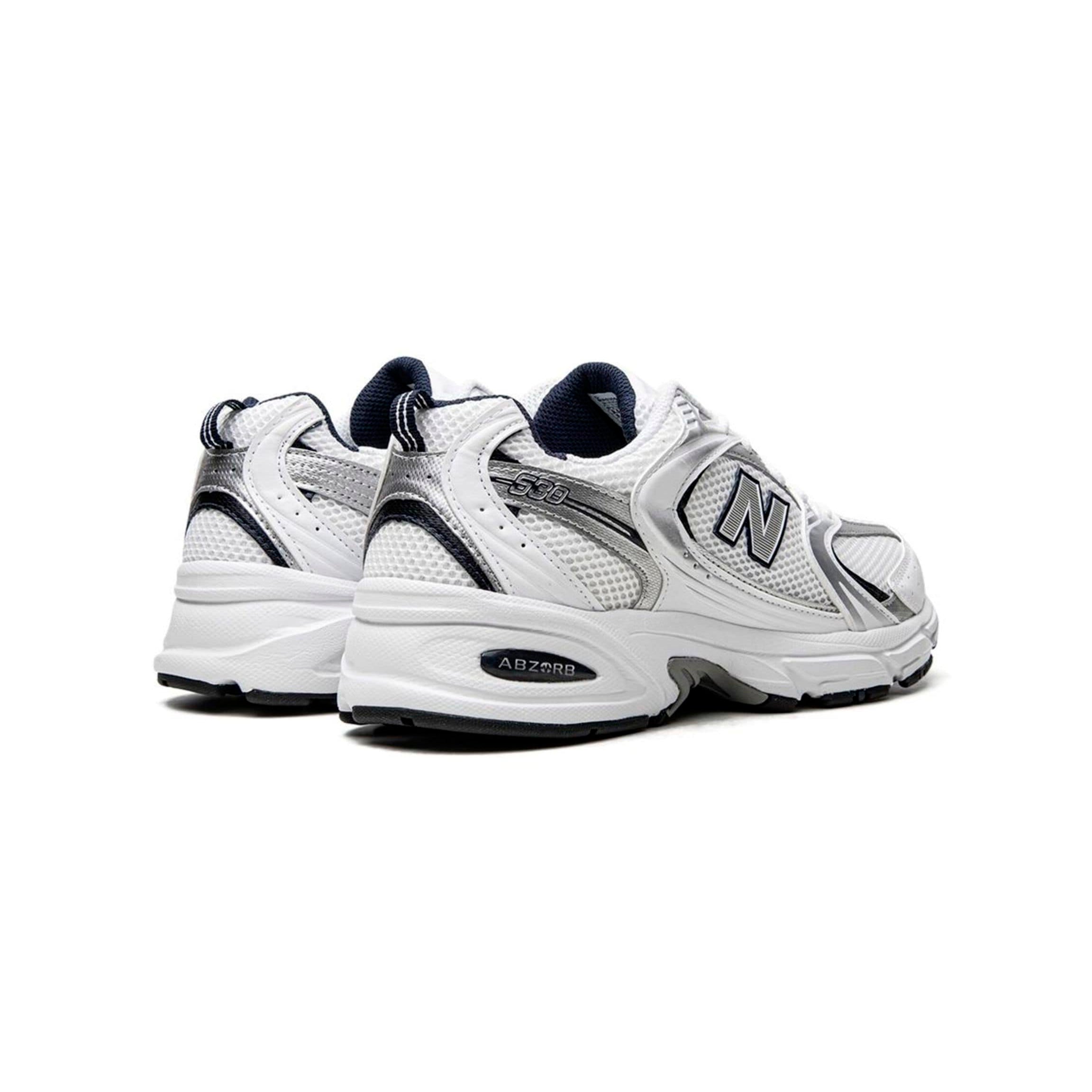 New Balance 530 White, Silver & Navy blue – Image 3