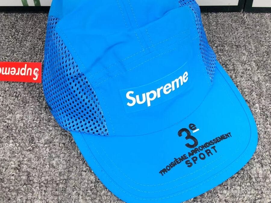 Supreme Mesh Side Panel Camp Blue Cap – Image 4