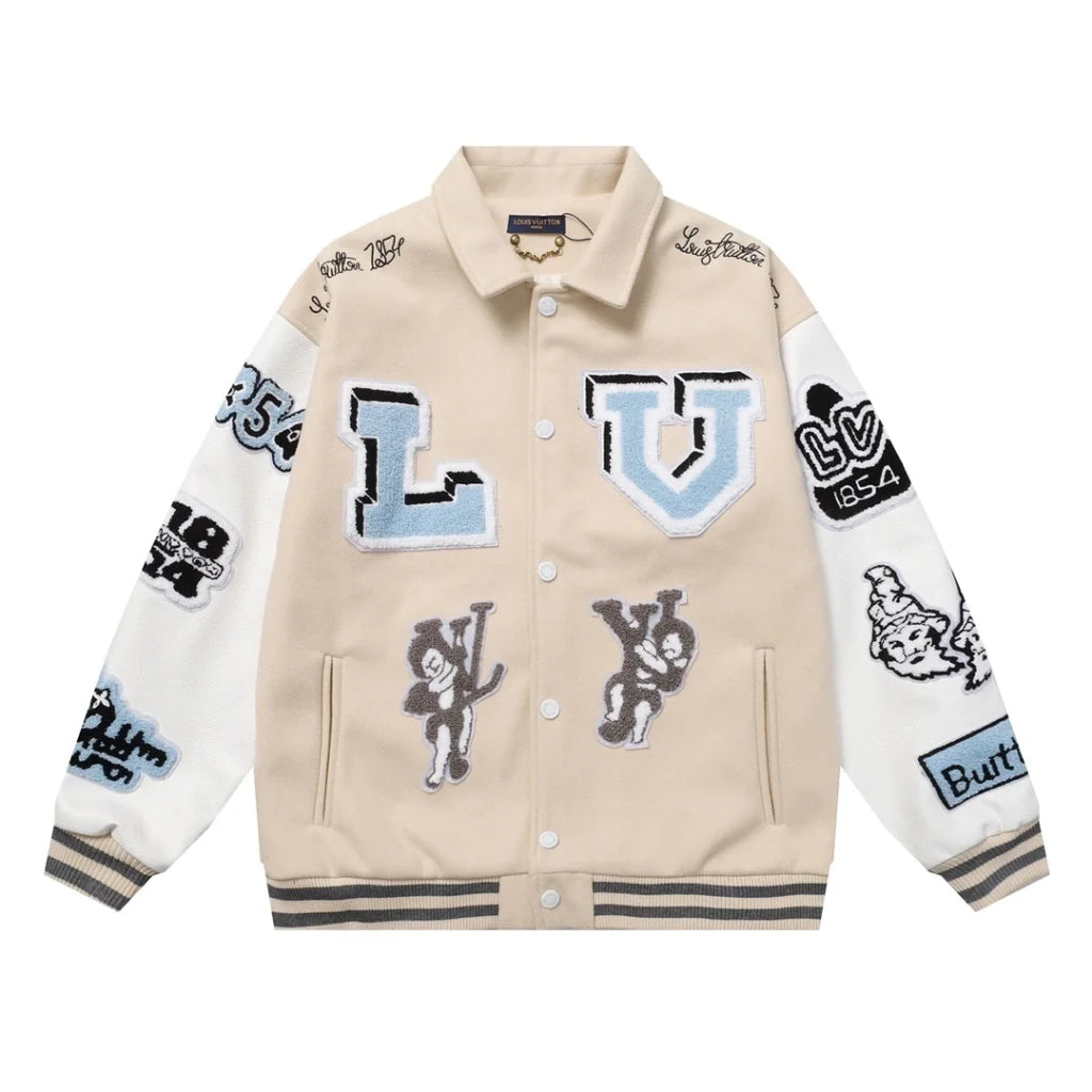 Louis Vuitton Leather Varsity Jacket White by Virgil Abloh – Image 4
