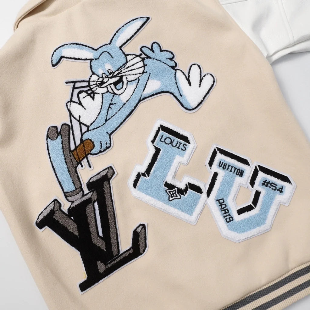 Louis Vuitton Leather Varsity Jacket White by Virgil Abloh – Image 2