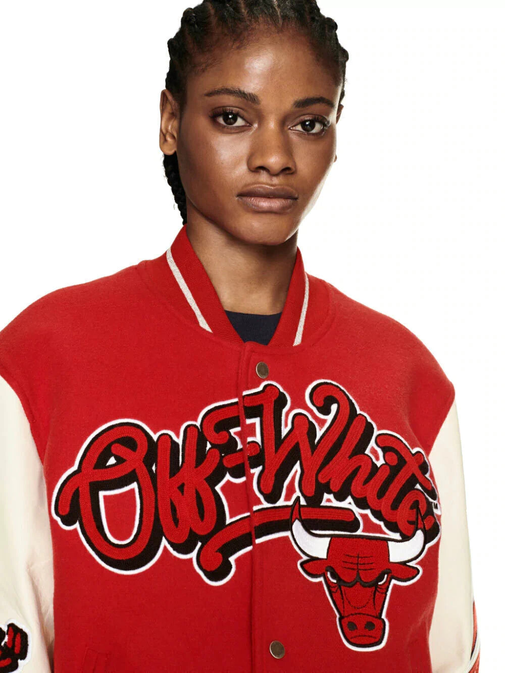Off White c/o Chicago Bulls Red Varsity Jacket – Image 4