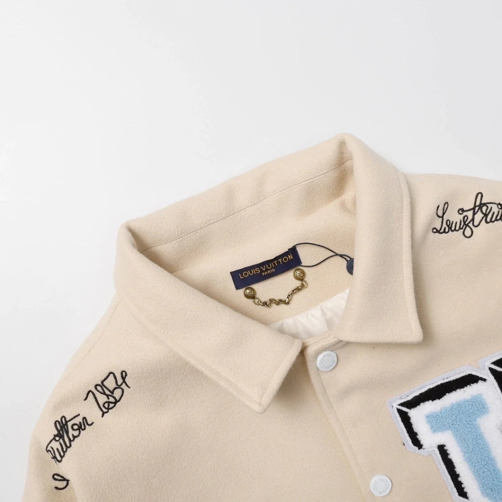 Louis Vuitton Leather Varsity Jacket White by Virgil Abloh – Image 7