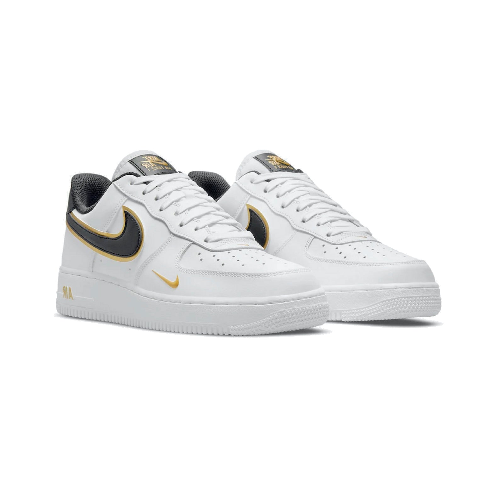 Nike Air Force 1 Low Double Swoosh White Metallic Gold – Image 2
