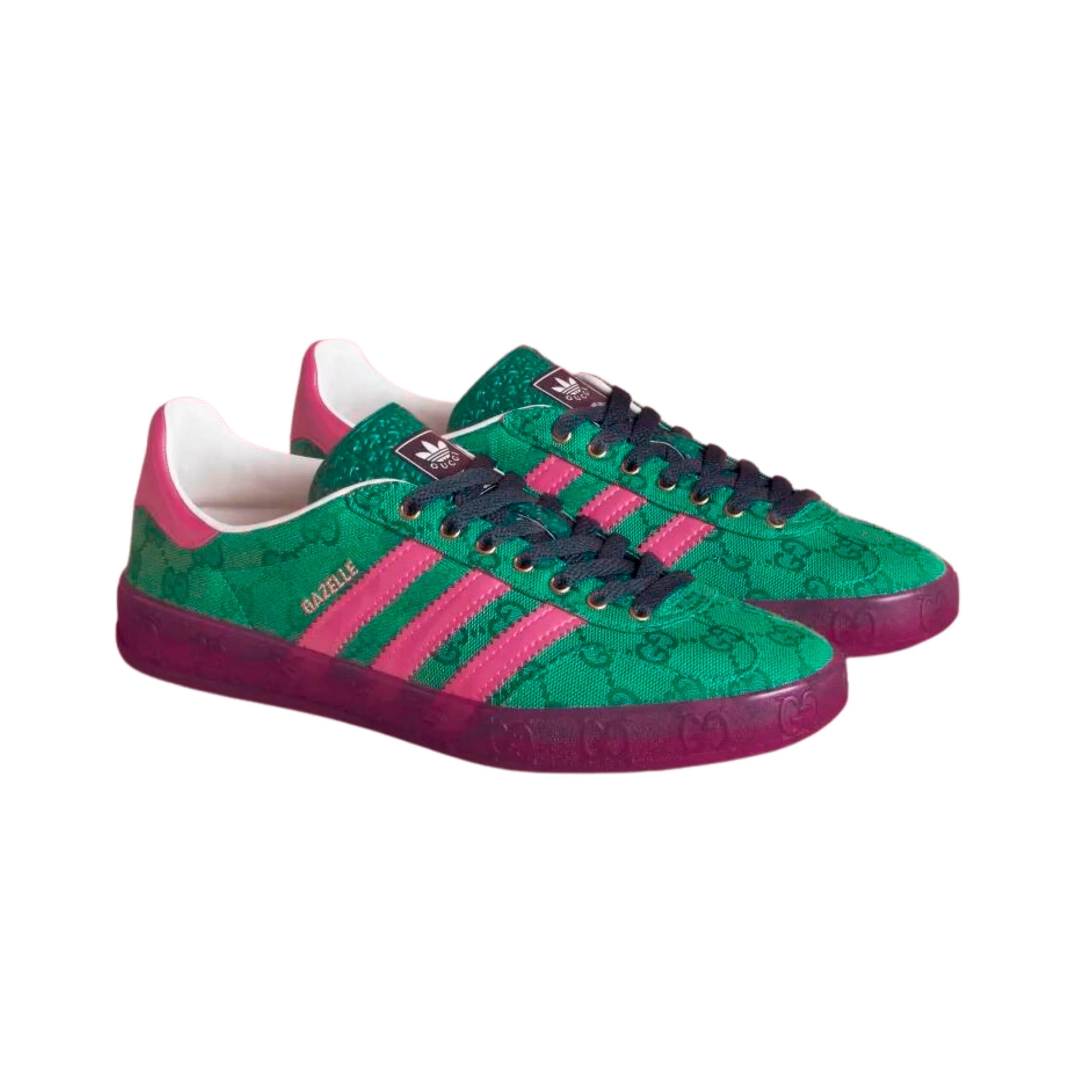 Adidas Gazelle x Gucci GG Monogram Green & Pink – Image 2