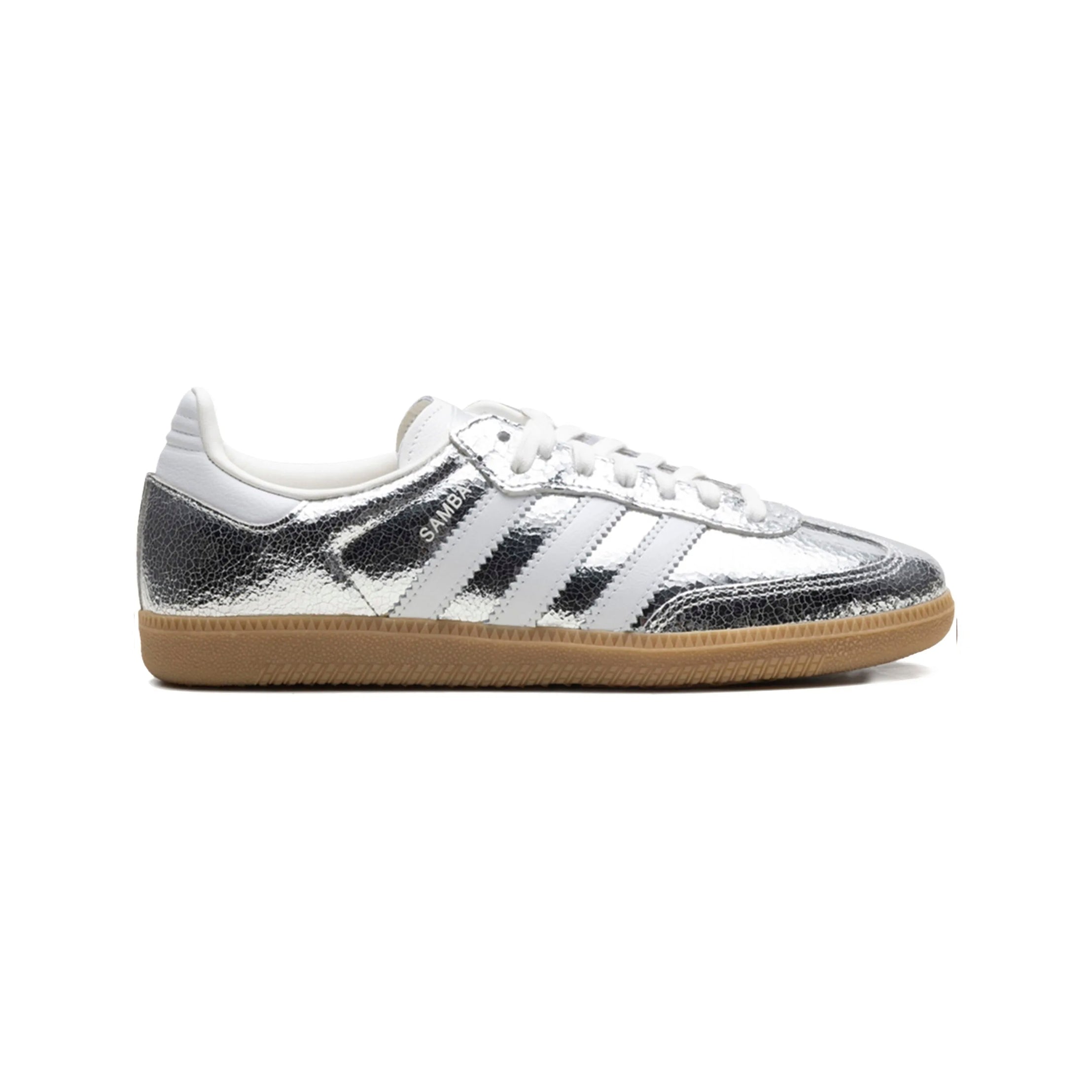 Adidas Samba Silver Metallic Cracked – Image 3