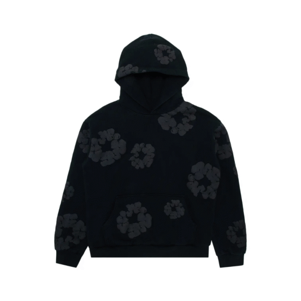 Denim Tears Cotton Wreath Hooded Sweatshirt "Black Monochrome"