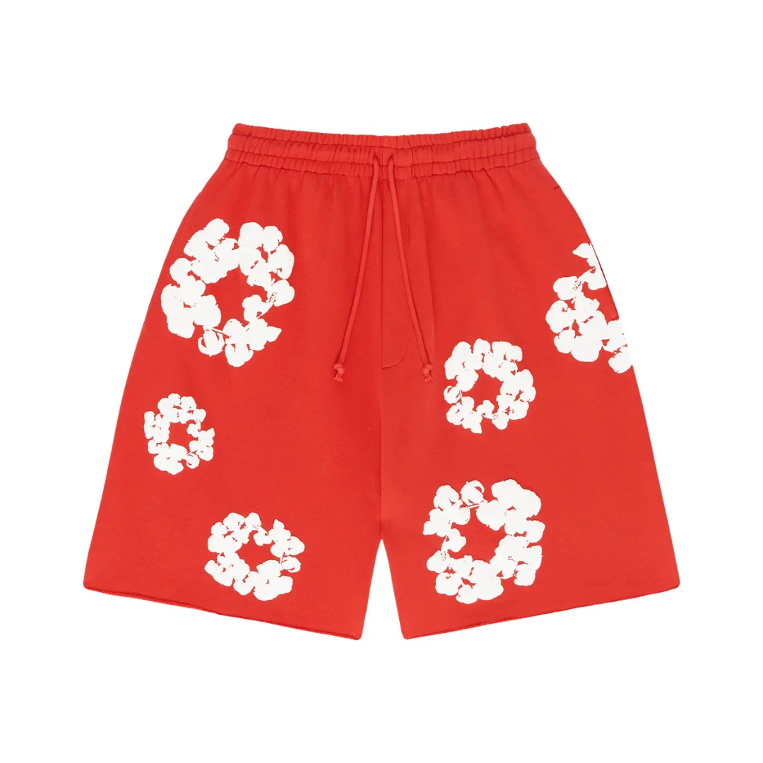 Denim Tears The Cotton Wreath Shorts "Red" – Image 2