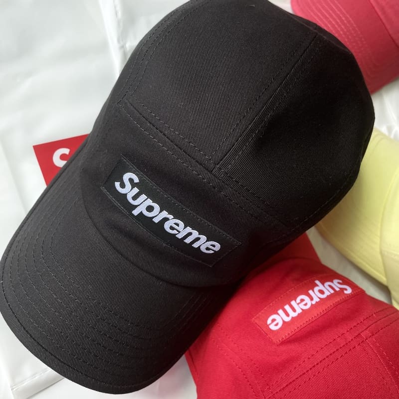 Supreme Washed Chino Twill Camp Black Cap – Image 4