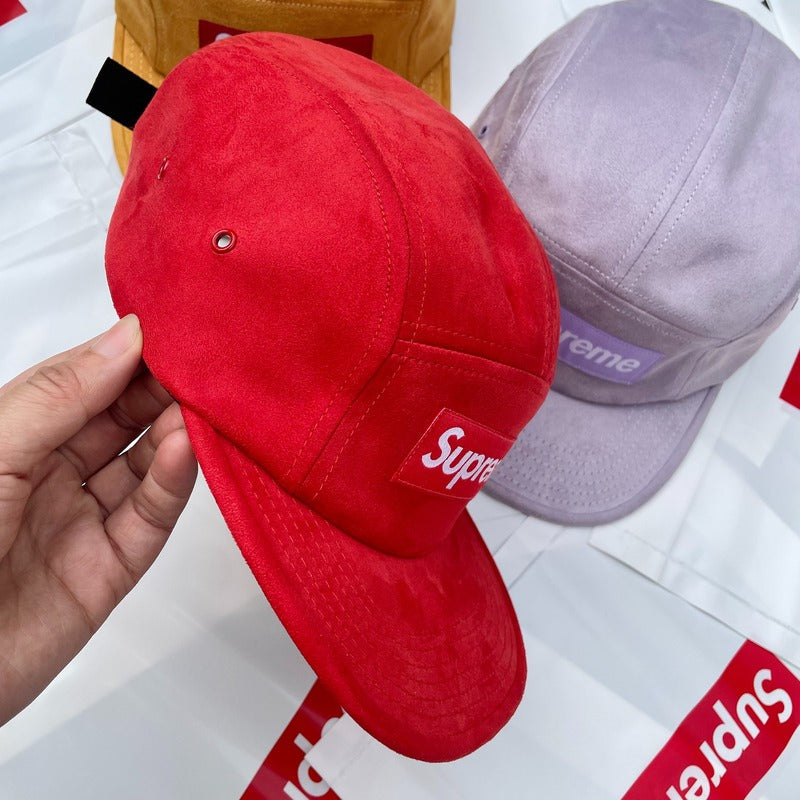 Supreme Suede Camp Red Cap