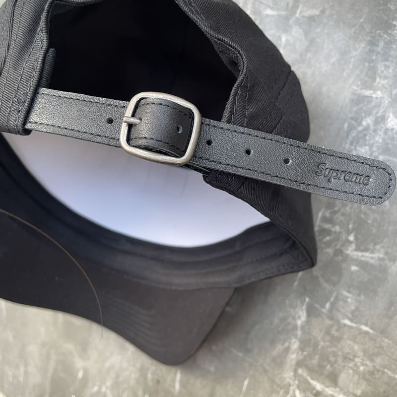Supreme Washed Chino Twill Camp Black Cap – Image 3