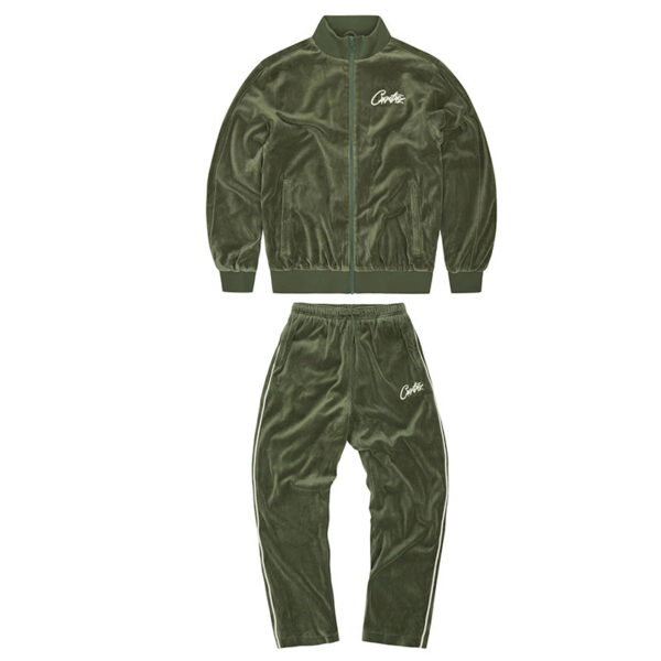 Corteiz Green Velour Set